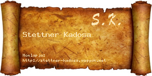Stettner Kadosa névjegykártya